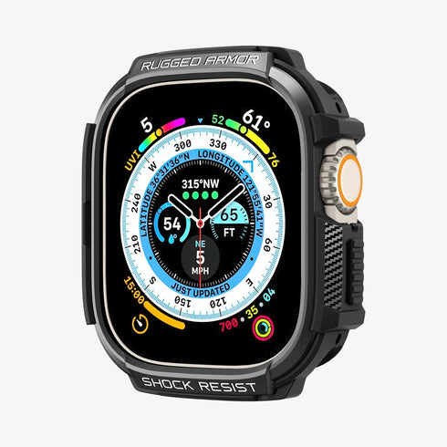 ACS05456 - Apple Watch Series (Apple Watch (49mm)) in matte black showing the front